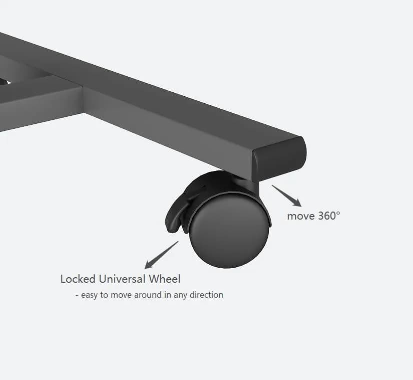 Furist Adjustable Laptop Desk with Mouse Pad on Wheels, 23.75"-35.4" Height Range | Modern Graphite Grey thumbnail 7