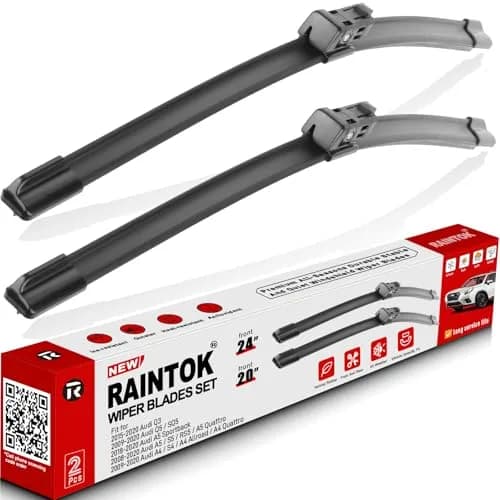Raintok Windshield Wiper Blades Replacement for Audi Q3 2015-2024 & Q5 SQ5 2009-2024 | 24"+20" | Long-lasting, Precise Fit thumbnail 1