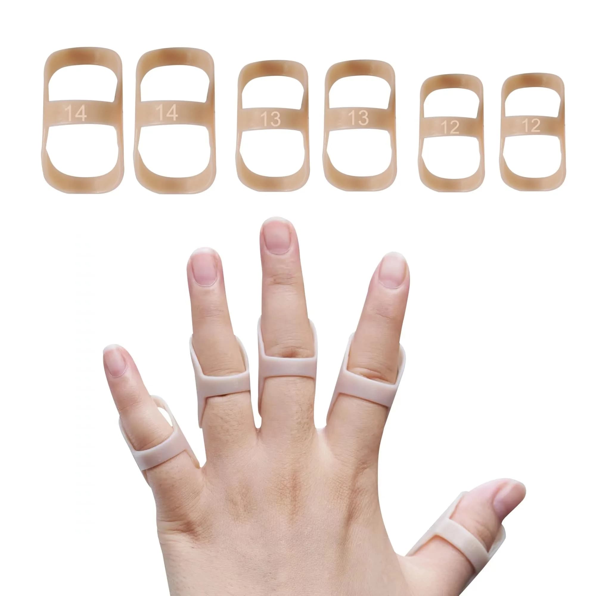 Soft Home Oval Finger Splints Sizes 5-10 | Waterproof, Breathable, Long-Lasting Support for Finger Pain Relief — 12,13,14