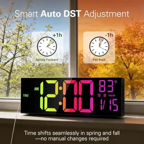 JALL 16-inch Digital Wall Clock with Timer & RGB Light | 40.6 cm (16 inches) thumbnail 4