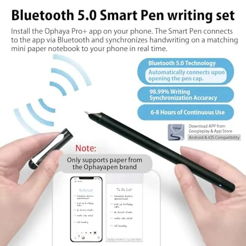 Ophayapen Smart Pen+Mini Notebook Set | Real-time Sync for Note Taking & Drawing thumbnail 2