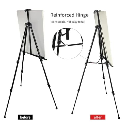 RRFTOK 72 Inch Adjustable Metal Art Easel Stand for Painting, Black 3-Pack | Stable H-Frame with Dual-Layer Display thumbnail 5