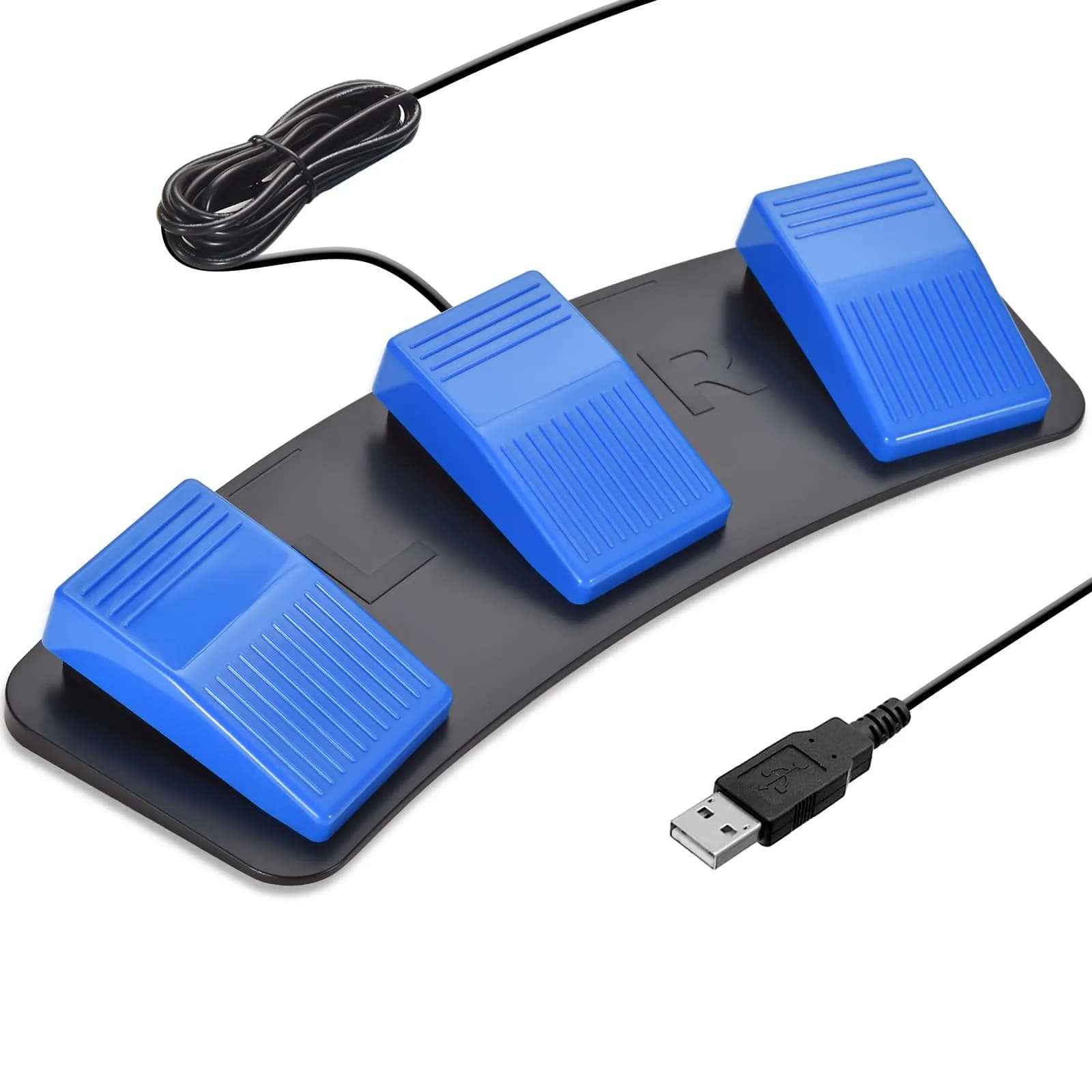 iKKEGOL Upgraded Triple USB Foot Pedal Switch | Programmable Keyboard Mouse String Multimedia Game Control (Black)