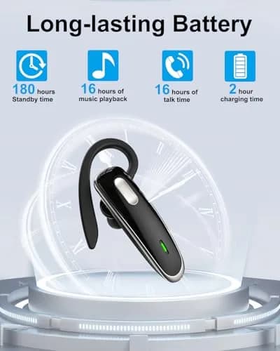 Jinreoo Bluetooth Headset V5.1 | Noise Cancellation, Long Battery, Universal Compatibility thumbnail 4