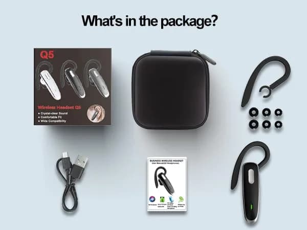 Jinreoo Bluetooth Headset V5.1 | Noise Cancellation, Long Battery, Universal Compatibility thumbnail 10