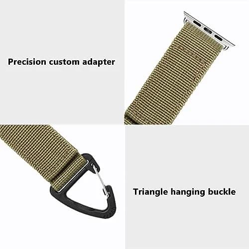 YwonShne Nylon Strap Compatible with Apple Watch Series Ultra 8 7 6 5 4 3 2 1 SE | Military Tactical Breathable Webbing thumbnail 4
