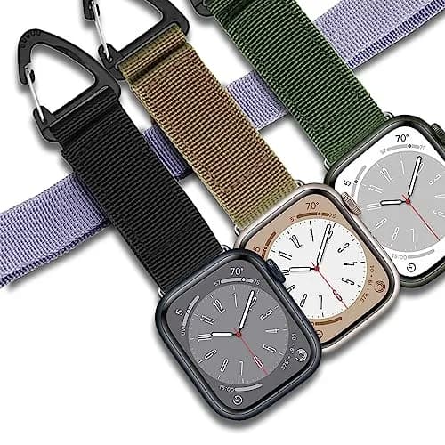 YwonShne Nylon Strap Compatible with Apple Watch Series Ultra 8 7 6 5 4 3 2 1 SE | Military Tactical Breathable Webbing thumbnail 7