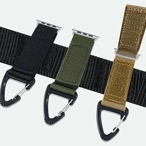 YwonShne Nylon Strap with Carabiner Clip for Apple Watch 38mm-49mm | Military Tactical Band for Outdoor Use thumbnail 7