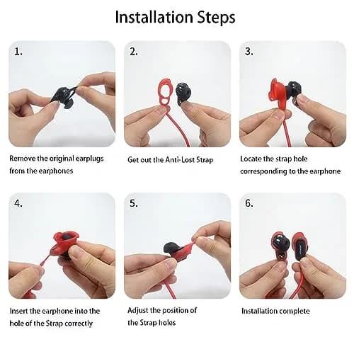 YBSCJHGR Anti-Lost Strap for Bose QuietComfort Earbuds II & Ultra, Black Silicone | Secure Neck Cord for Active Use thumbnail 5