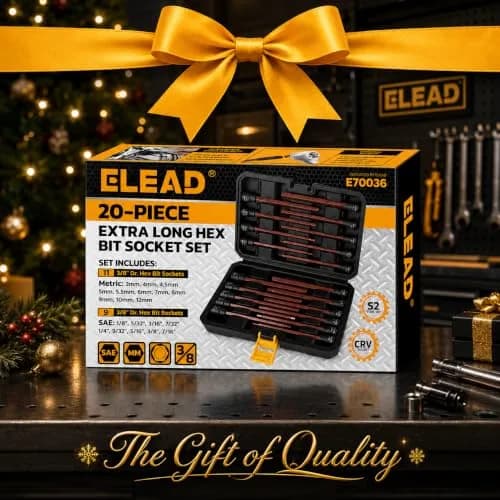 ELEAD Extra-Long Allen Hex Bit Socket Set 20-Piece 150mm | SAE & Metric, Impact Ready, Durable S2 Steel thumbnail 8