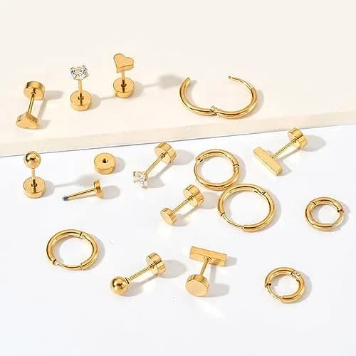 GOGOEY G23 Titanium Earrings - Dot Ball Opal Cubic Zirconia Stud & Hoop Set 6mm | Flat Back for Women thumbnail 8