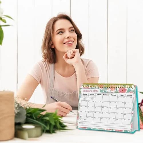 Ymumuda Floral Desk Calendar 2026-2027 20cm (8" x 6") | Academic Year Planning with To-Do Lists thumbnail 3