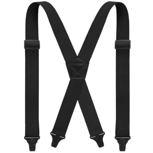 Janmercy Men's X-Back Hidden Suspender Airport Friendly Black 120 cm (47.24 x 1.5 inches) | Secure Hold for Pants thumbnail 1