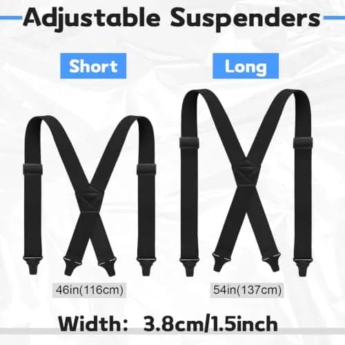 Janmercy Men's X-Back Hidden Suspender Airport Friendly Black 120 cm (47.24 x 1.5 inches) | Secure Hold for Pants thumbnail 4