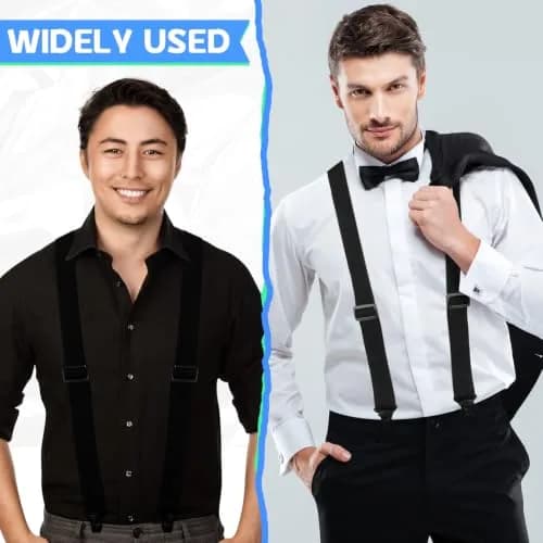 Janmercy Men's X-Back Hidden Suspender Airport Friendly Black 120 cm (47.24 x 1.5 inches) | Secure Hold for Pants thumbnail 6