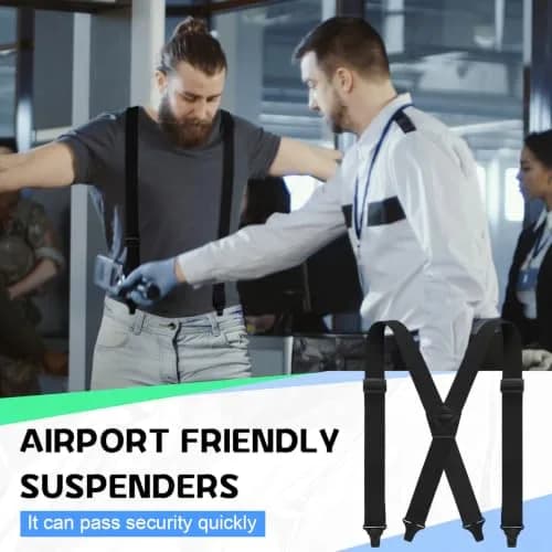 Janmercy Men's X-Back Hidden Suspender Airport Friendly Black 120 cm (47.24 x 1.5 inches) | Secure Hold for Pants thumbnail 3