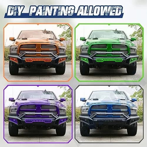 Hawkley Front Bumper for Dodge Ram 1500 2013-2023 | Heavy-Duty Steel, Black Powder Coated thumbnail 6