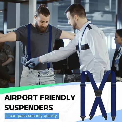 Janmercy Men's Hidden X-Back Suspenders 120 cm (47.24 Inch) | Airport Friendly, Polyester thumbnail 2