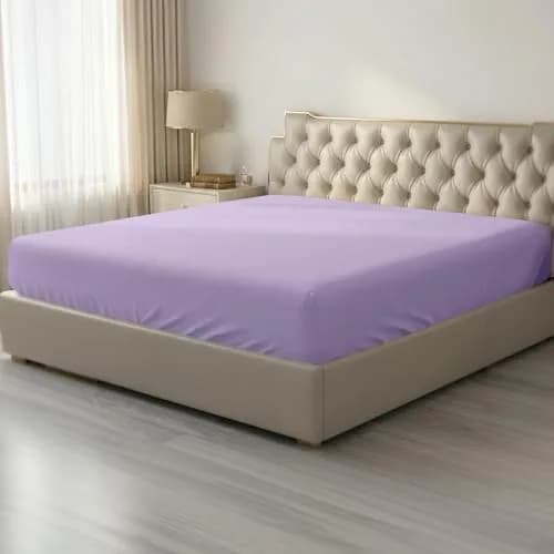 HBHLFZ Light Purple Twin XL Fitted Sheet 80" x 39" (203cm x 99cm) | Breathable Polyester with 16" Deep Pockets thumbnail 1
