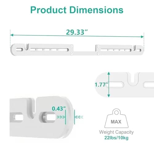 WALI White Soundbar Wall Mount for Sonos Arc & Ultra | 0.78 kg (1.72 lb) thumbnail 3