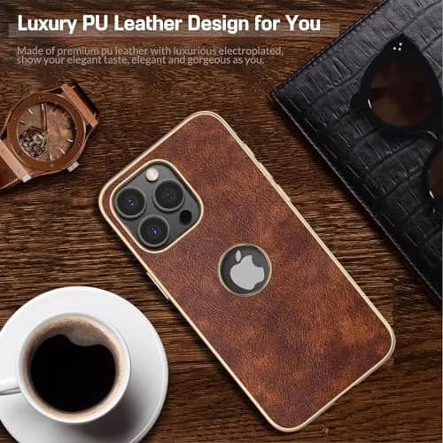 LOHASIC iPhone 15 Pro Max Leather Case | Slim Vintage Brown Luxury Cover thumbnail 3