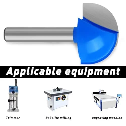 ASNOMY Core Box Router Bit 1" Cutting Diameter, 1/4" Shank, 2 Flutes | Solid Carbide Round Nose Cove Bit thumbnail 6