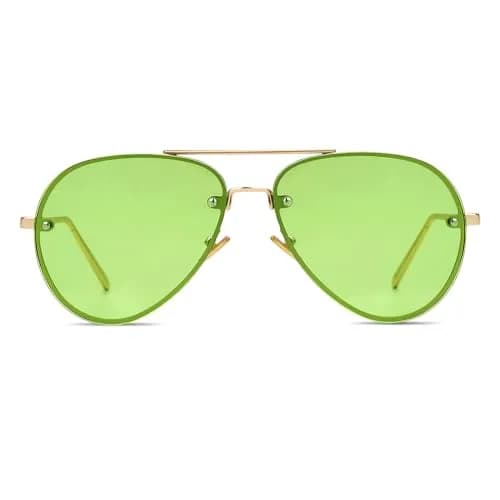 Freckles Mark Classic Oversized Aviator Sunglasses Clear Green 62mm | UV400 Protection thumbnail 1
