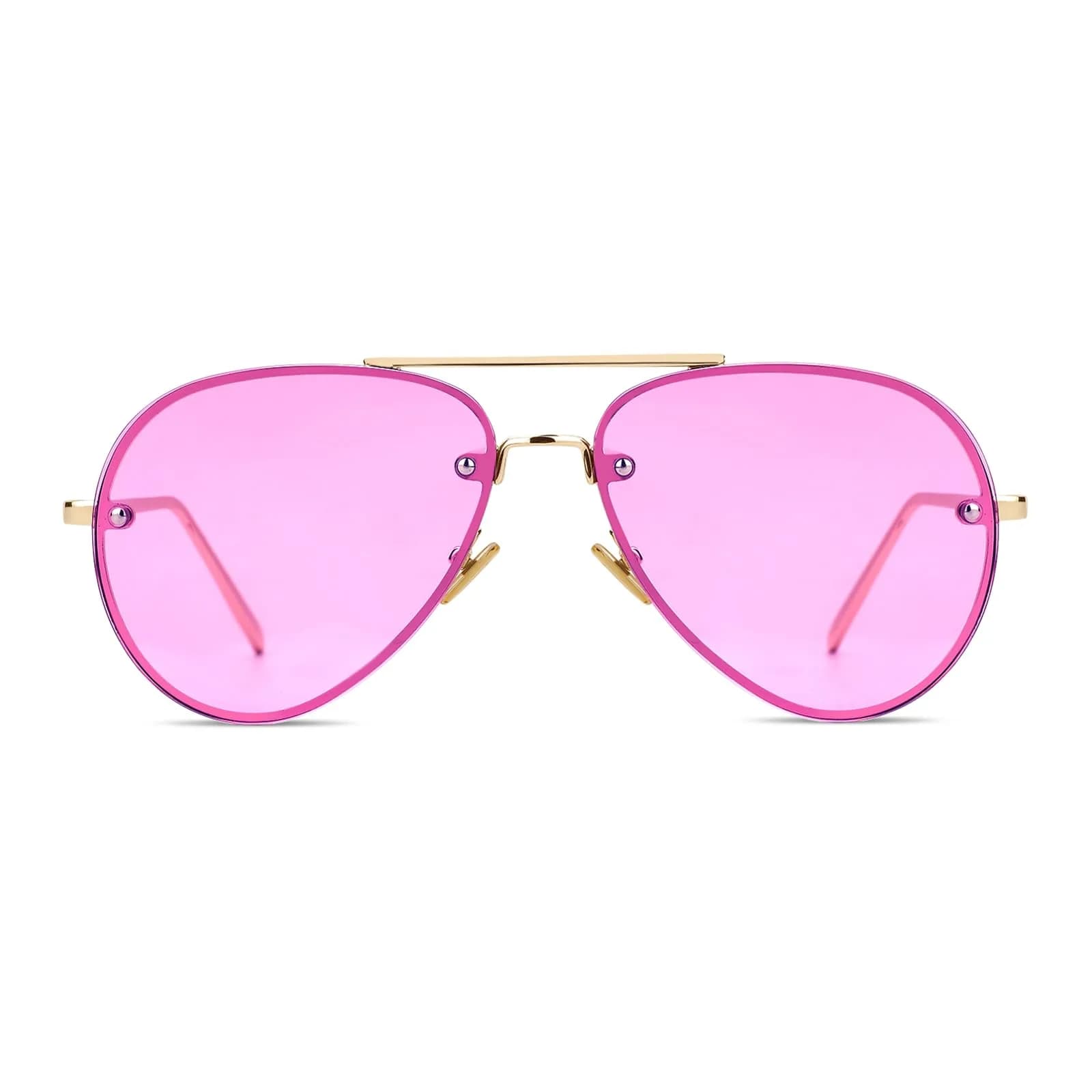 Freckles Mark Oversized Aviator Sunglasses Purple Tint 62mm | UV400 Protection - main product image