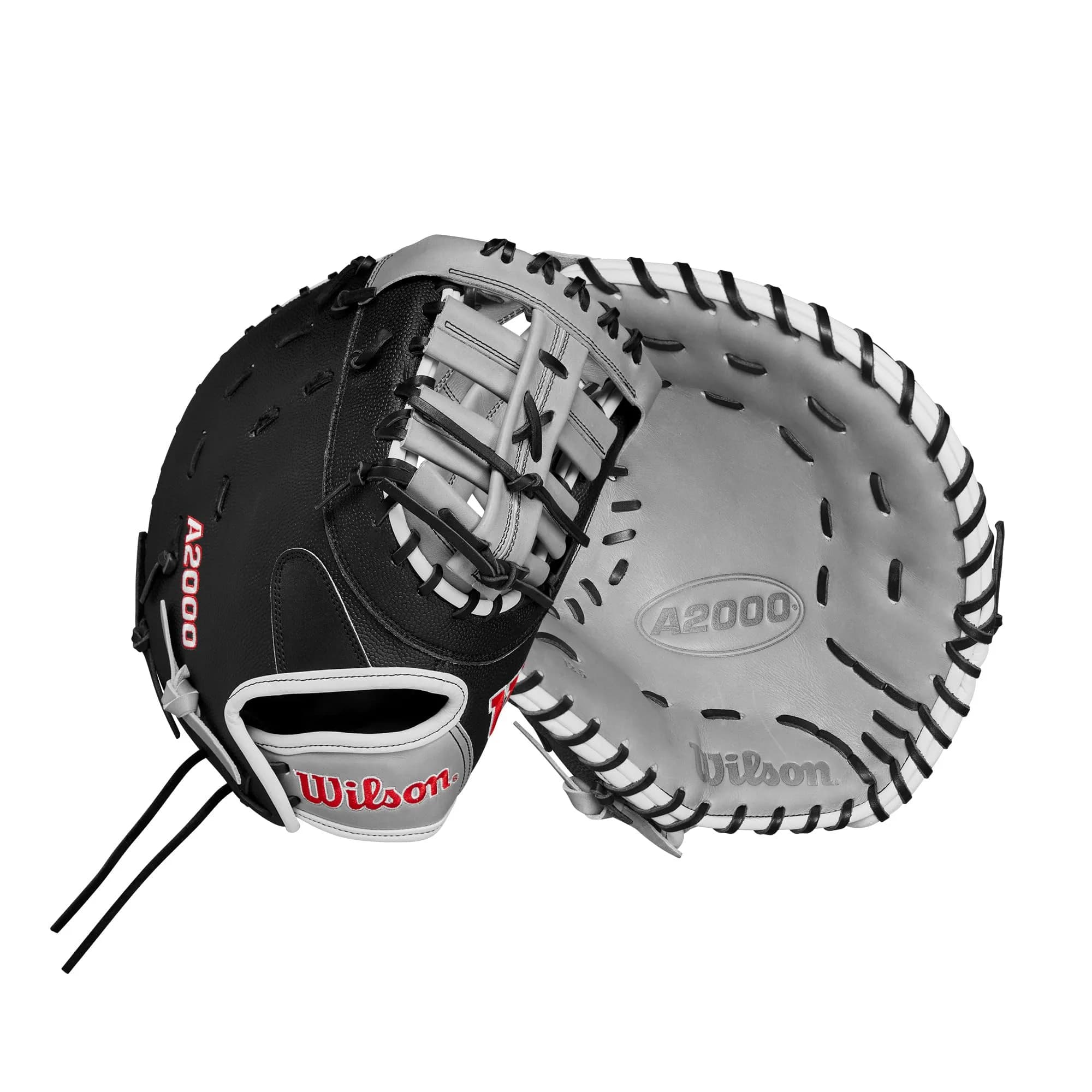 Wilson 2024 A2000 1620 12.5” Fastpitch First Base Mitt - Right Hand Throw, Black/Grey/Red | Pro Stock Leather - main product image