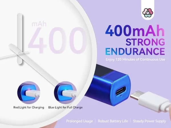 SAVILAND Mini UV LED Nail Lamp 12W with Gooseneck Clip & 3 Timers | 365+405nm Wavelength, Rechargeable 400mAh Battery thumbnail 8