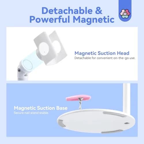 SAVILAND LED Nail Lamp Kit with Magnetic Stand & LCD Screen, 12W Portable Mini Dryer for Gel Nails | Hands-Free 360° Rotation thumbnail 6