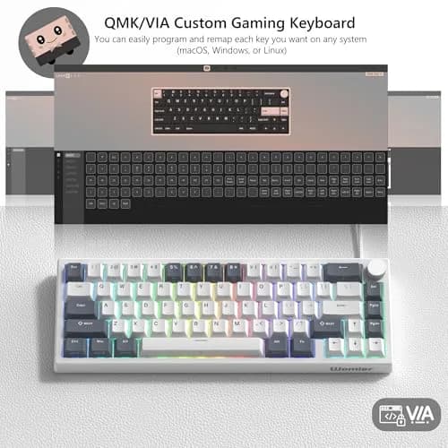Womier VK66 PRO 60% Gaming Keyboard Wired, Creamy Mechanical Keyboard QMK/VIA | RGB, Hot Swappable, Compact thumbnail 2