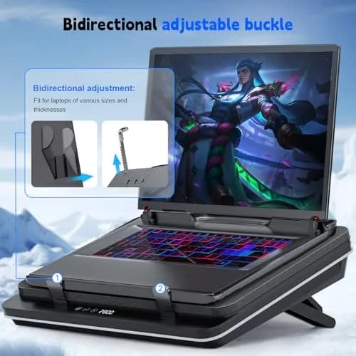 IETS GT600 Laptop Cooling Pad with 5.5-inch Turbo-Fan & Magnetic Foam Seal, 14.1-19.3 inch Gaming Laptop Cooler with 3-Port USB Hub & Dust Filter thumbnail 4