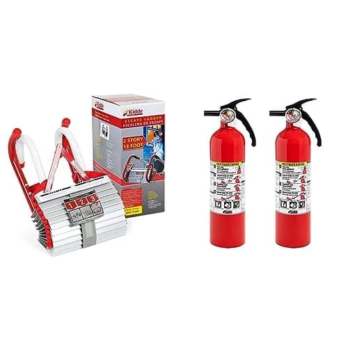 Kidde Fire Escape Ladder & Extinguisher Bundle | 13-Foot Ladder & 2x 2.5lb Extinguishers thumbnail 1