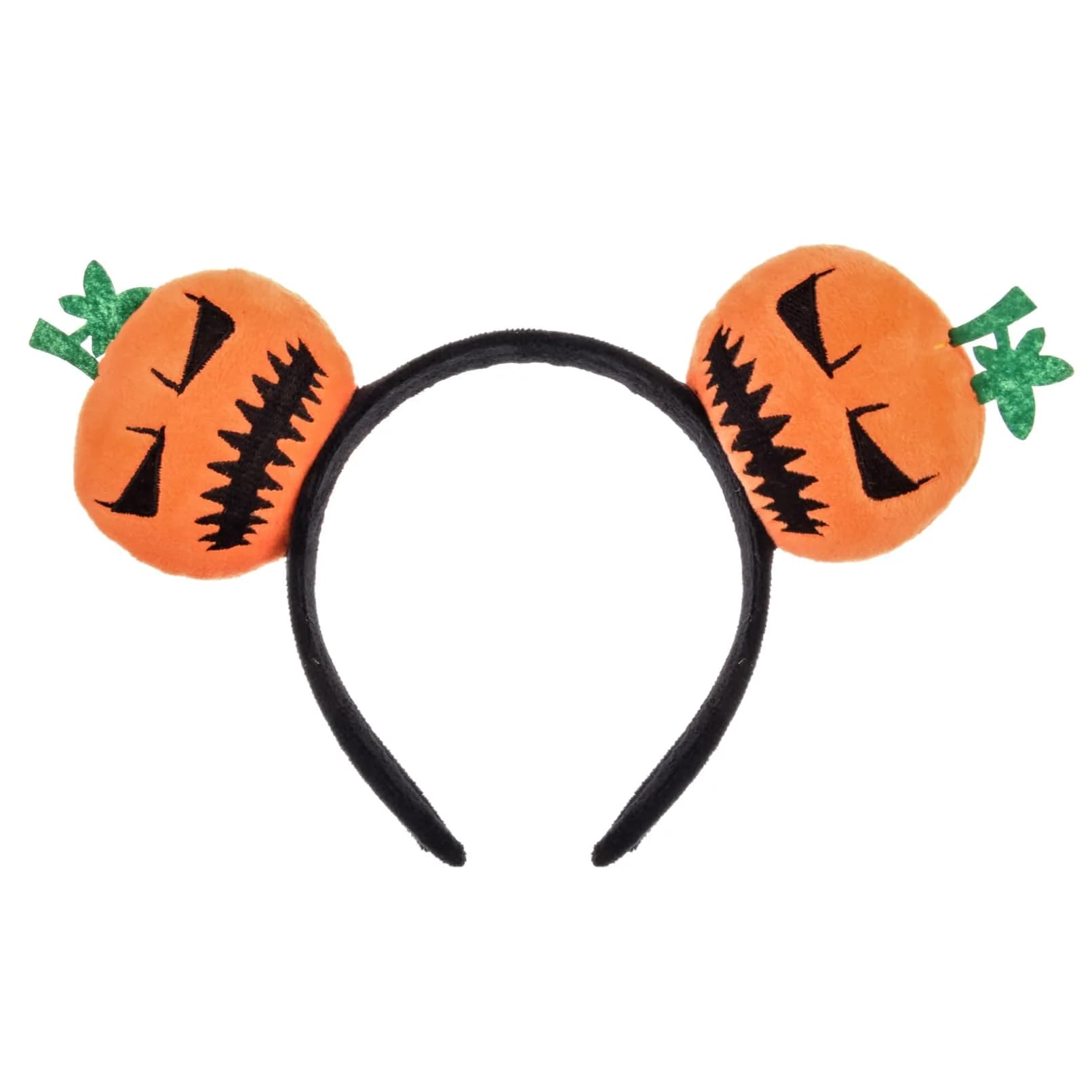 A Miaow Black Pumpkin Sparkling Headband Glitter Bow Hair Hoop 22.5cm (9in) | Halloween Party Costume Accessory