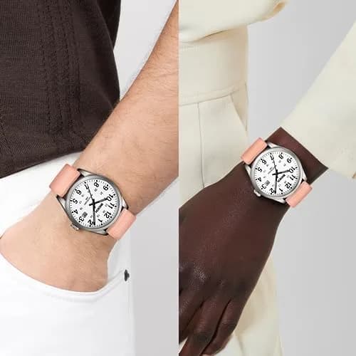 LN LENQIN Men's Analog Quartz Sports Watch 40mm Pink | Military Time with Luminous Dial thumbnail 5