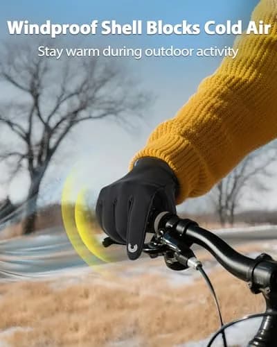 RIGWARL Lightweight Warm Winter Gloves for Men & Women, Black, L | Touchscreen Compatible & Windproof thumbnail 4