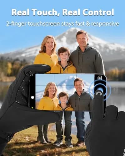 RIGWARL Lightweight Warm Winter Gloves for Men & Women, Black, L | Touchscreen Compatible & Windproof thumbnail 3
