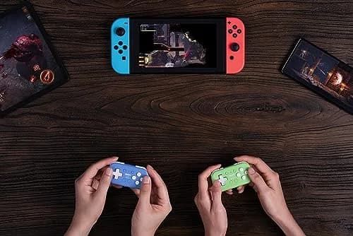 8Bitdo Micro Bluetooth Gamepad Pocket-sized Mini Controller Blue | 5cm (1.97in) x 10cm (3.94in) x 1.27cm (0.5in) thumbnail 7
