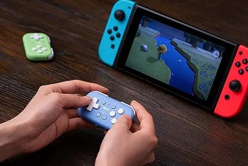 8Bitdo Micro Bluetooth Gamepad Pocket-sized Mini Controller Blue | 5cm (1.97in) x 10cm (3.94in) x 1.27cm (0.5in) thumbnail 8