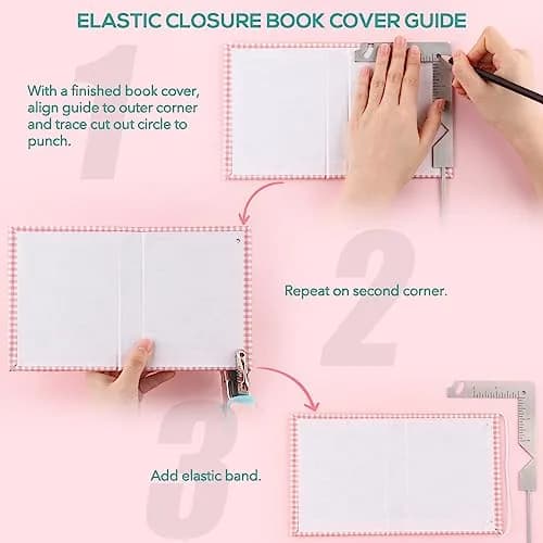 BAOFALI 5-in-1 Book Cover Guide Tool 19.6cm x 10.2cm | Stainless Steel Metal for DIY Bookbinding thumbnail 5