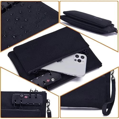 BARDOLPH Locking Money Bag with 3-Digit Code Lock, Small, Black | Secure Storage for Cash, Passports, Documents thumbnail 3