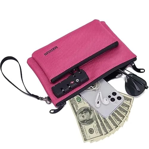 BARDOLPH Money Bag with Lock, Double Layer, Water-Resistant Nylon, 24cm x 16cm | Secure Cash & Valuables thumbnail 3