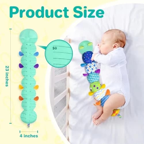 KMUYSL Baby Sensory Caterpillar Toy for 0-12 Months | Soft Plush, Crinkle & Music thumbnail 3