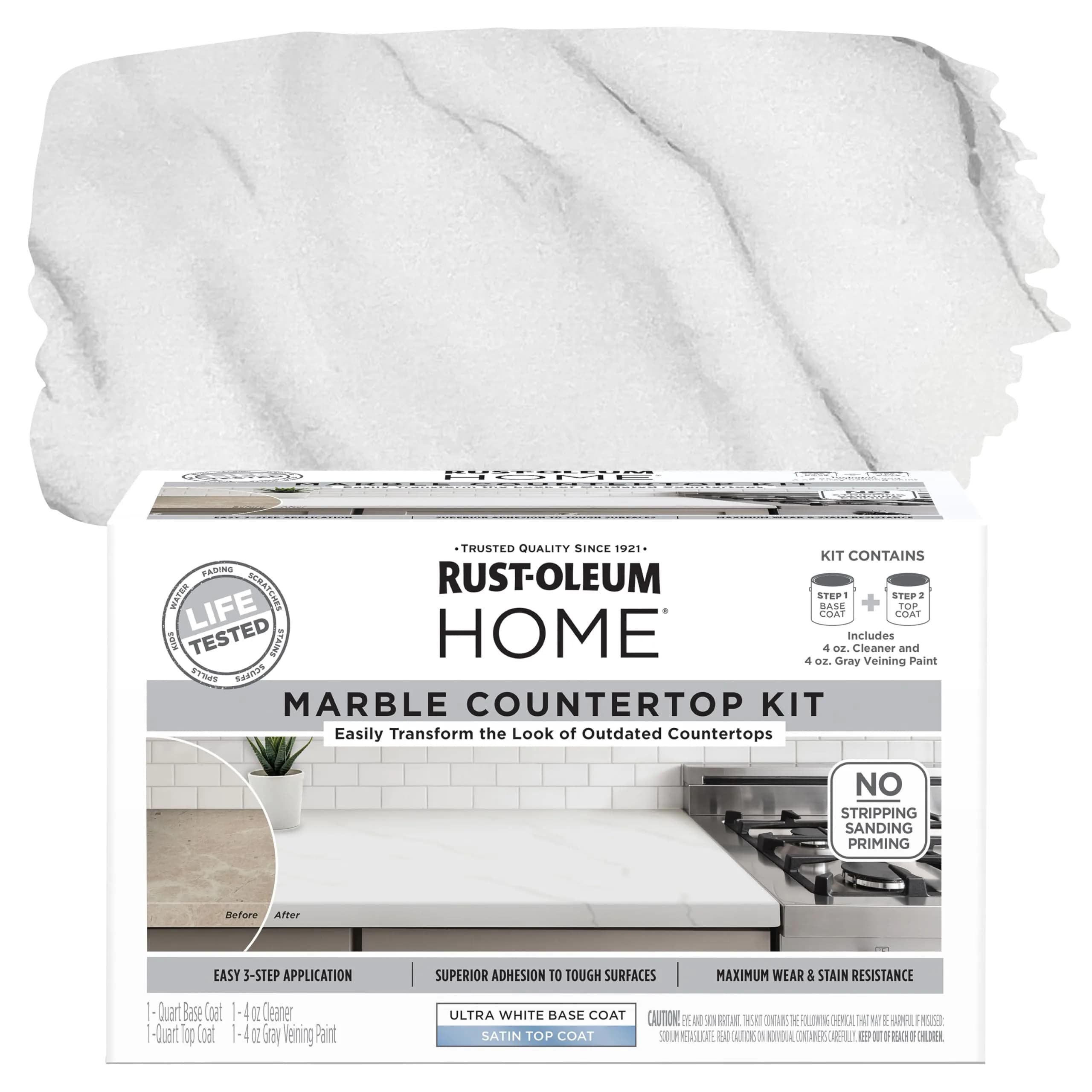 Rust-Oleum Home Marble White Countertop Coating Kit | Durable Water-Based Finish (70-120 chars) - main product image