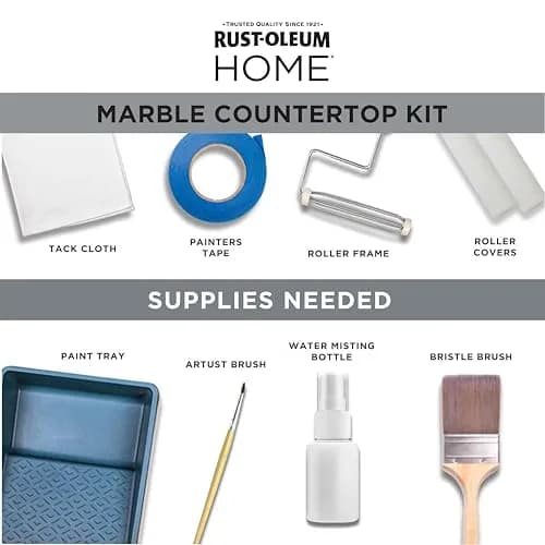 Rust-Oleum Home Marble White Countertop Coating Kit | Durable Water-Based Finish (70-120 chars) thumbnail 6