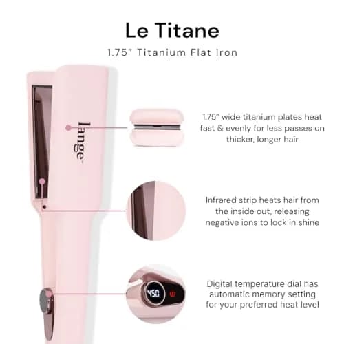 L'ANGE HAIR Le Titane 1.75" Titanium Flat Iron | Hair Straightener with Curved Edges & Infrared Heat thumbnail 3