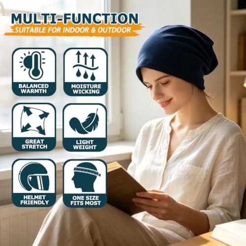 EINSKEY Slouchy Beanie for Men Women | Cotton, UV Protection, One Size thumbnail 5