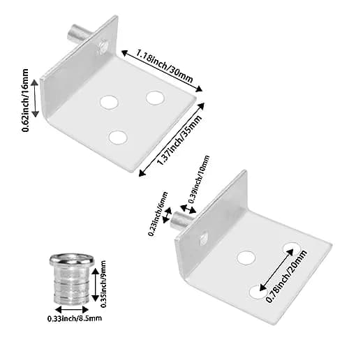 Aifeier ET Heavy Duty Pivot Hinges Stainless Steel Silver 35x30x16mm | Concealed Door Hardware thumbnail 2