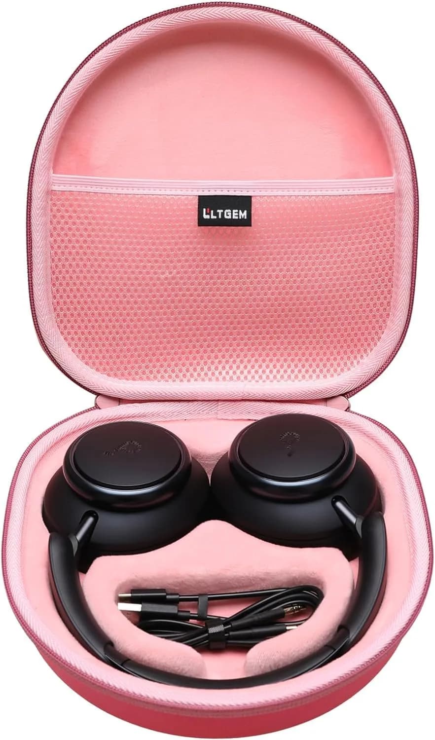 L LTGEM Hard Case for Anker Q30/Q20i/Q45/Space One Pro Headphones | Compact, Shockproof & Waterproof (70-120c) — Pink